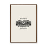 Quote Typography Wall Art – Nothing Lasts Forever Skull Wings Print