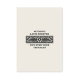 Quote Typography Wall Art – Nothing Lasts Forever Skull Wings Print