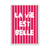 Quote Typography Wall Art – Pink French Saying in Retro Pop Style