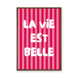 Quote Typography Wall Art – Pink French Saying in Retro Pop Style