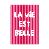 Quote Typography Wall Art – Pink French Saying in Retro Pop Style