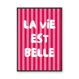 Quote Typography Wall Art – Pink French Saying in Retro Pop Style