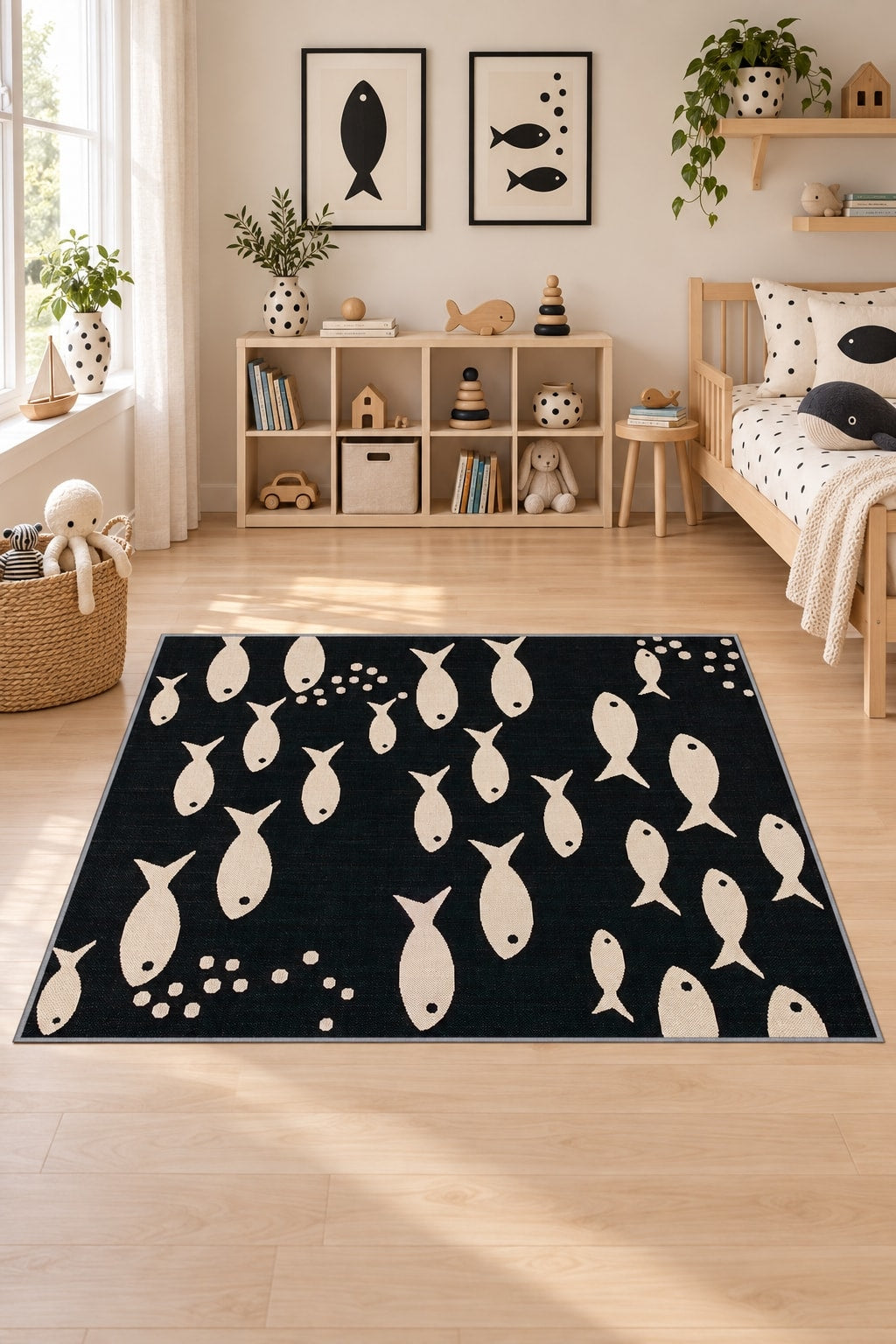 R2048 Printed Kitchen Rug in a nursery
