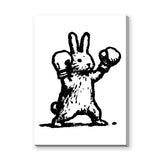 Rabbit Pop Art Wall Art – Black-and-White Boxing Bunny Print