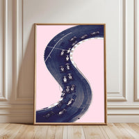 Race Cars on Track Aesthetic Wall Décor Wall Poster