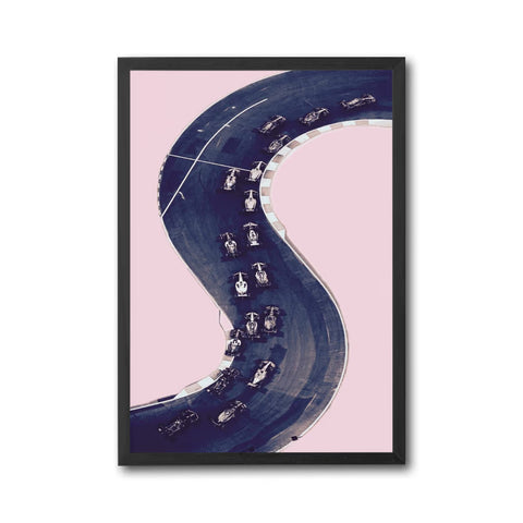 Race Cars on Track Aesthetic Wall Décor Wall Poster