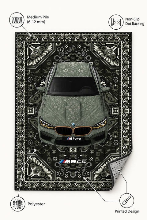 Racing Car Retro Kids Rug – features