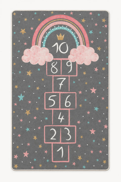 Rainbow Hopscotch Kids Area Rug