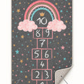 Rainbow Hopscotch Kids Area Rug – features