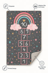 Rainbow Hopscotch Kids Area Rug – features
