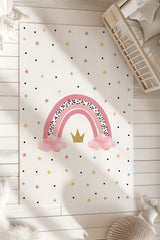Rainbow Kids Area Rug in a nursery