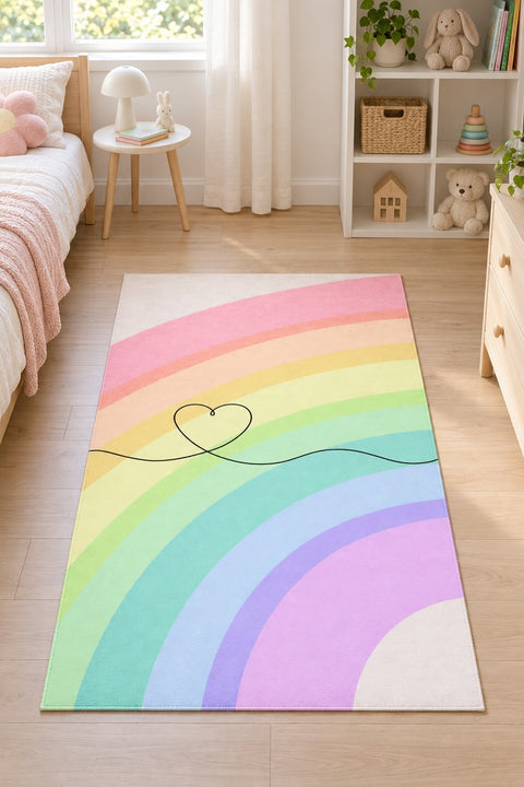 Rainbow Kids Area Rug – Multicolor 3808 in a nursery