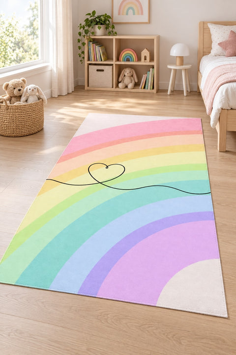 Rainbow Kids Area Rug – Multicolor 3808 in a nursery