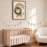 Rainbow Lion Kids Nursery Wall Art – Cute Boho Animal Print