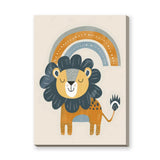 Rainbow Lion Kids Nursery Wall Art – Cute Boho Animal Print