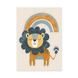 Rainbow Lion Kids Nursery Wall Art – Cute Boho Animal Print