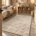 Raised Abstract Modern Area Rug – Beige in a nursery