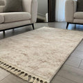 Raised Abstract Modern Area Rug – Beige