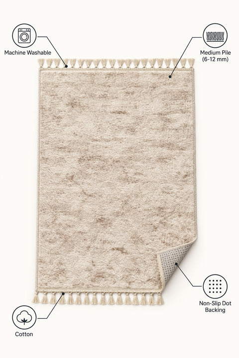Raised Abstract Modern Area Rug – Beige – features