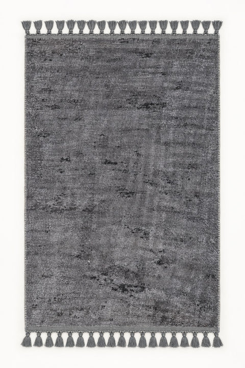 Raised Abstract Modern Area Rug – Charcoal