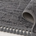 Raised Abstract Modern Area Rug – Charcoal – texture close-up