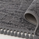 Raised Abstract Modern Area Rug – Charcoal – texture close-up