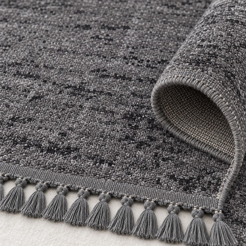 Raised Abstract Modern Area Rug – Charcoal – texture close-up