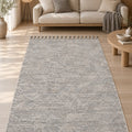 Raised Abstract Modern Area Rug – Gray in a living room