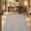 Raised Abstract Modern Area Rug – Gray in a office
