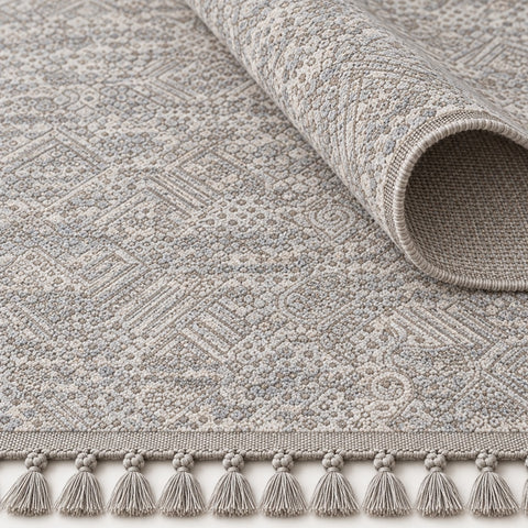 Raised Abstract Modern Area Rug – Gray – texture close-up