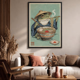 Ramen Frog Traditional Vintage Wall Art – Japanese Ramen Illustration