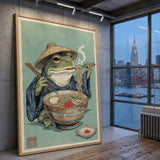 Ramen Frog Traditional Vintage Wall Art – Japanese Ramen Illustration