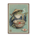 Ramen Frog Traditional Vintage Wall Art – Japanese Ramen Illustration