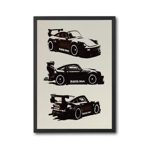 RAUH-Welt Porsche Retro Wall Print Décor Poster – Iconic Car Canvas Print