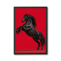 Rearing Black Horse Home Art Wall Poster – Elegant Equestrian Aesthetic Print for Home Decor