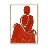Red Abstract Figure Minimalist Line Art Wall Art – Seated Red Figure