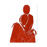 Red Abstract Figure Minimalist Line Art Wall Art – Seated Red Figure
