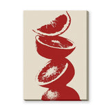 Red Citrus Still Life Modern Wall Art – Minimal Fruit Slice Print