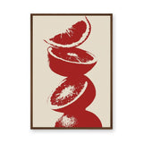 Red Citrus Still Life Modern Wall Art – Minimal Fruit Slice Print