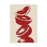 Red Citrus Still Life Modern Wall Art – Minimal Fruit Slice Print