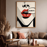 Red Lips Typography Pop Art Wall Art – SO WHAT?! Speech Bubble