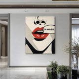 Red Lips Typography Pop Art Wall Art – SO WHAT?! Speech Bubble