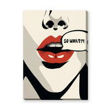 Red Lips Typography Pop Art Wall Art – SO WHAT?! Speech Bubble