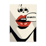 Red Lips Typography Pop Art Wall Art – SO WHAT?! Speech Bubble