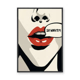 Red Lips Typography Pop Art Wall Art – SO WHAT?! Speech Bubble