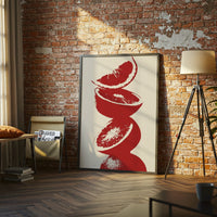 Red Orange Pop Art Wall Print Wall Poster – Vibrant Fruit Kitchen Print