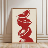 Red Orange Pop Art Wall Print Wall Poster – Vibrant Fruit Kitchen Print