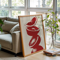 Red Orange Pop Art Wall Print Wall Poster – Vibrant Fruit Kitchen Print