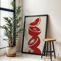 Red Orange Pop Art Wall Print Wall Poster – Vibrant Fruit Kitchen Print