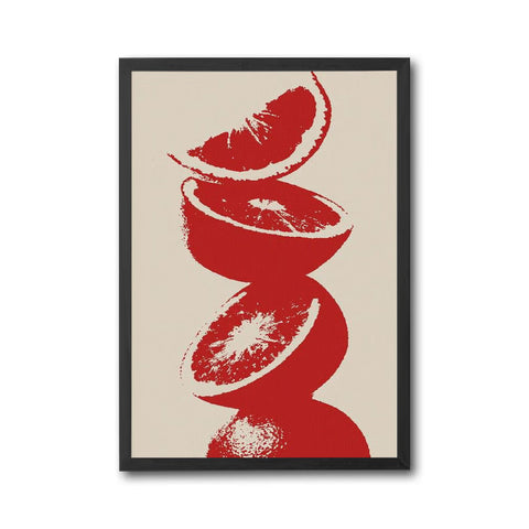 Red Orange Pop Art Wall Print Wall Poster – Vibrant Fruit Kitchen Print
